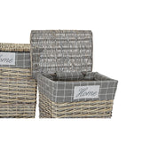 Basket Set DKD Home Decor Polyester Wicker traditionnel (47 x 34 x 55 cm) (5 pcs)