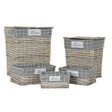 Basket Set DKD Home Decor Polyester Wicker traditionnel (47 x 34 x 55 cm) (5 pcs)