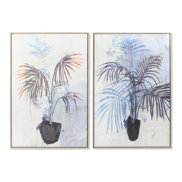 DKD Home Picture Decor Canvas Plant (2 PCs) (83 x 4,5 x 123 cm)