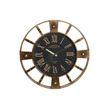 Wall Watch DKD Home Decor Black Golden Iron (60 x 8 x 60 cm)