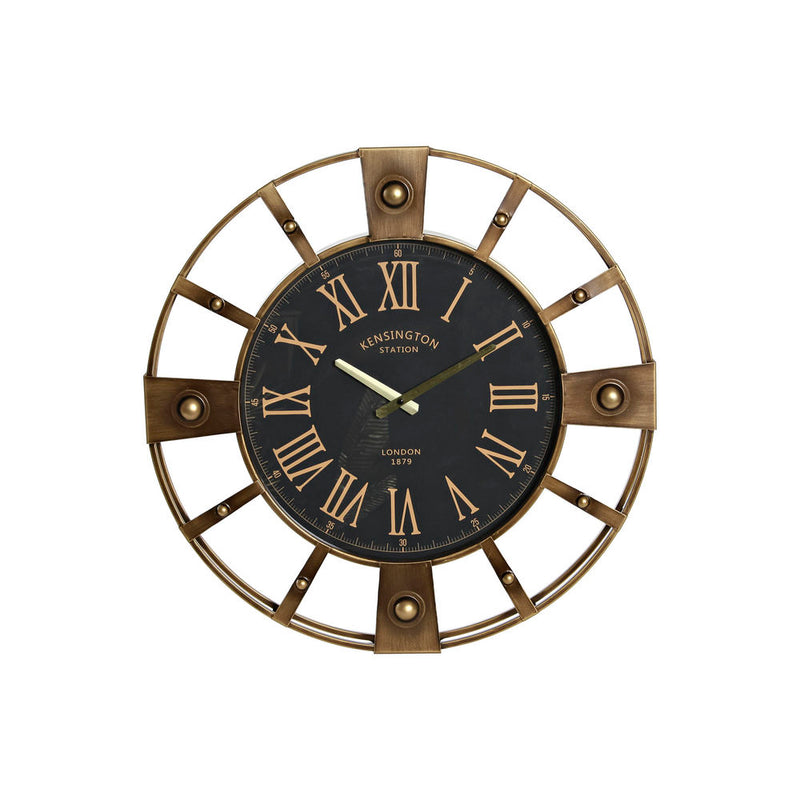 Wall Watch DKD Home Decor Black Golden Iron (60 x 8 x 60 cm)