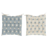 Cuscino per sedie DKD Home Decor Azzurro Cotone Bianco (2 pcs) (40 x 6 x 40 cm) - zannishop