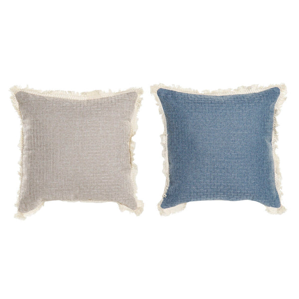 Cuscino DKD Home Decor Grigio Azzurro Poliestere (45 x 10 x 45 cm) (2 pcs) - zannishop