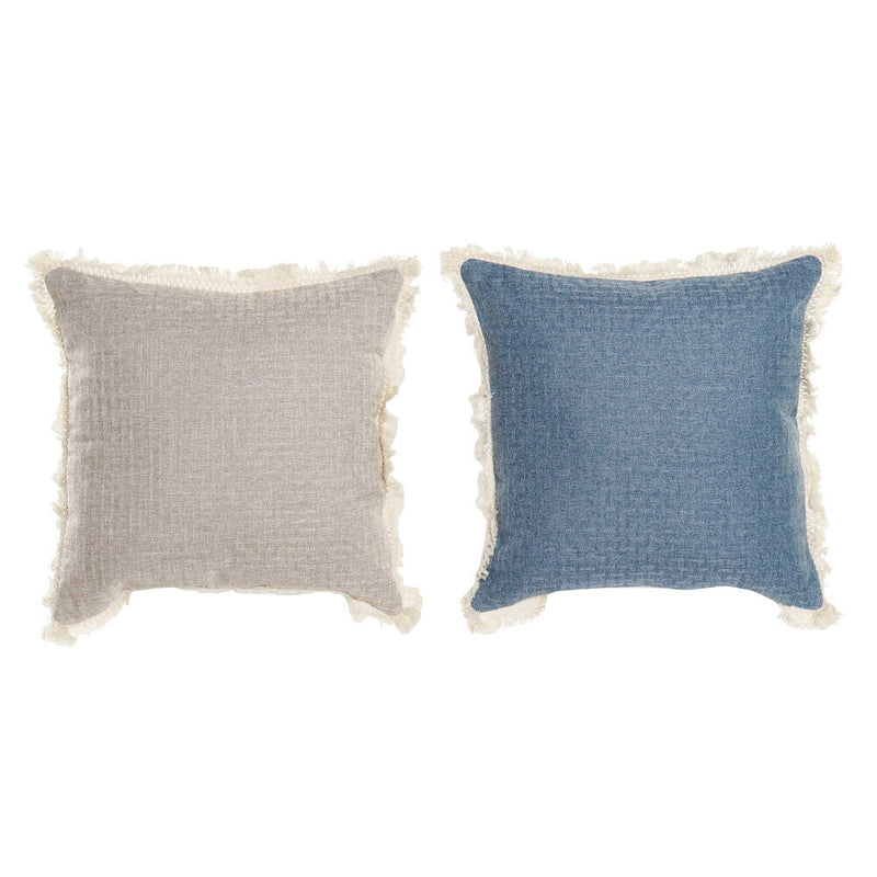 Cuscino DKD Home Decor Grigio Azzurro Poliestere (45 x 10 x 45 cm) (2 pcs) - zannishop