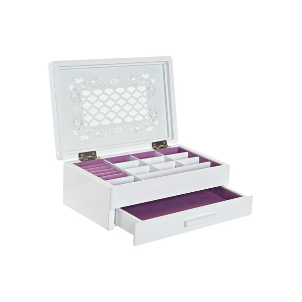 Caja-Joyero DKD Home Decor Cristal Romántico Madera MDF (21 x 16 x 9 cm)