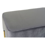 DKD Home Decor Bank Grau Golden Metall Polyester (91 x 46,5 x 42 cm)