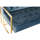 DKD Home Decor Sofa Azzurro Polyester Modernes Goldenes Metall (128 x 70 x 76 cm)