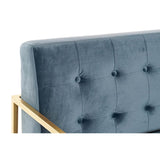 DKD Home Decor Sofa Azzurro Polyester Modernes Goldenes Metall (128 x 70 x 76 cm)