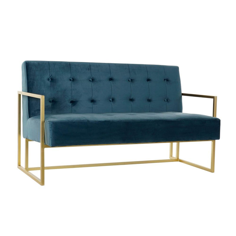 DKD Home Decor Sofa Azzurro Polyester Modernes Goldenes Metall (128 x 70 x 76 cm)