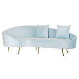 DKD Home Decor Sofa Polyester Golden Metal Blue Sky (210 x 120 x 84 cm)