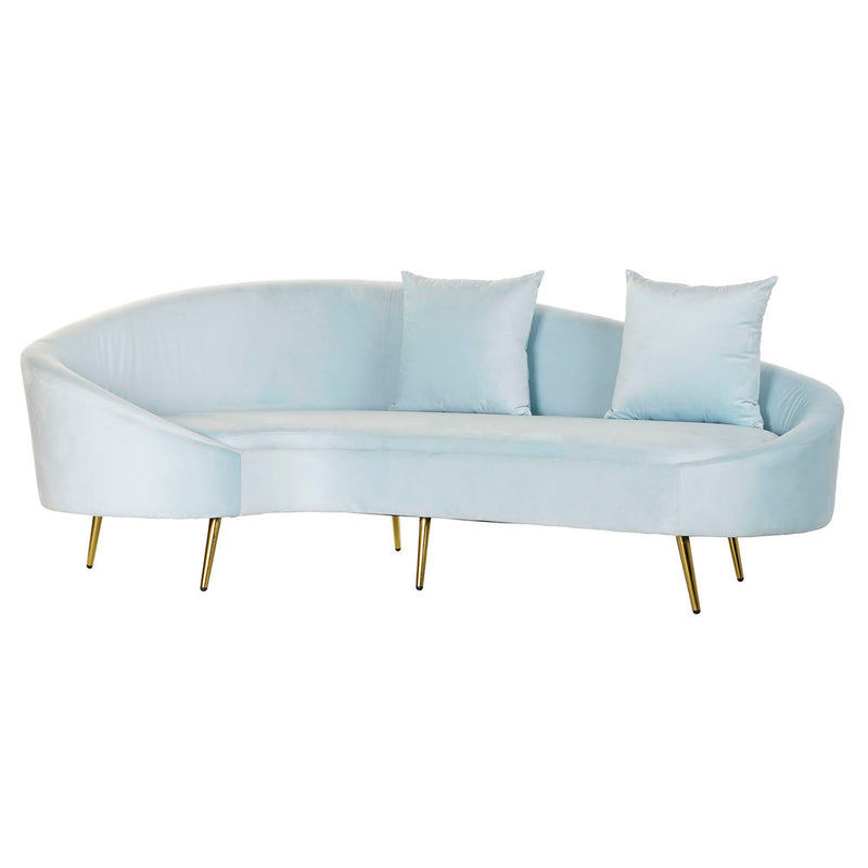 DKD Home Decor Sofa Polyester Golden Metal Blue Sky (210 x 120 x 84 cm)