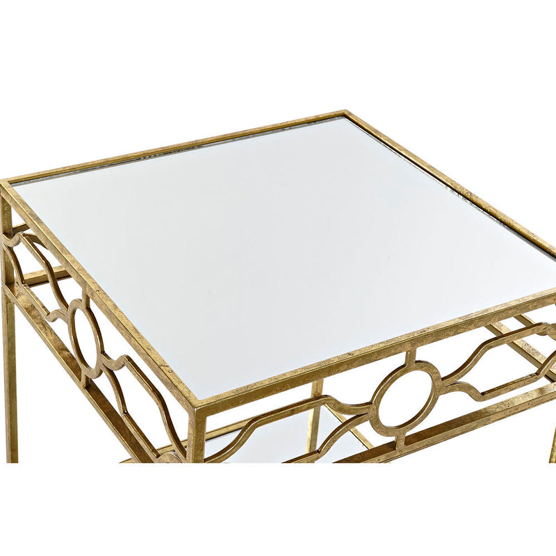 Zusätzlicher Tisch DKD Home Decor Golden Metal Spiegel (50 x 50 x 60 cm)