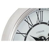 Orologio da Parete DKD Home Decor Bianco Vetro Ferro Argentato (60 x 10 x 60 cm)