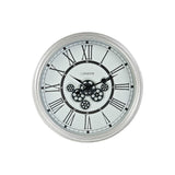 Orologio da Parete DKD Home Decor Bianco Vetro Ferro Argentato (60 x 10 x 60 cm)