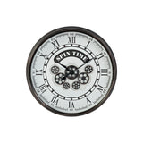 Orologio da Parete DKD Home Decor Bianco Vetro Ferro Grigio Scuro (58.5 x 10.5 x 58.5 cm)