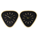 Orologio da Parete DKD Home Decor Nero Metallo Dorato (2 pcs) (40 x 6 x 38 cm)