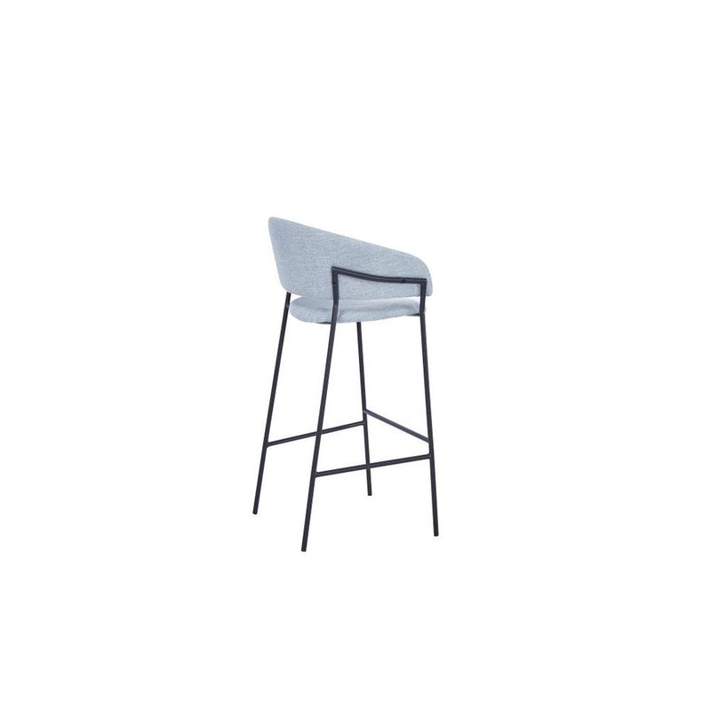 DKD Home Stool Decor Polyester dunkelgraues Metall (50 x 47 x 110 cm)