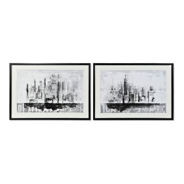 Quadro DKD Home Decor New York Tela New York (2 pcs) (84 x 3 x 60 cm)