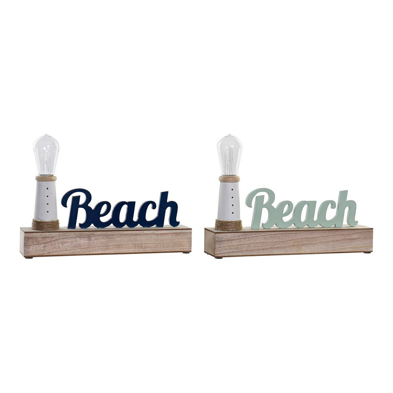 Statua Decorativa DKD Home Decor Beach Faro LED Legno MDF (2 pcs) (34 x 7 x 24 cm) - zannishop