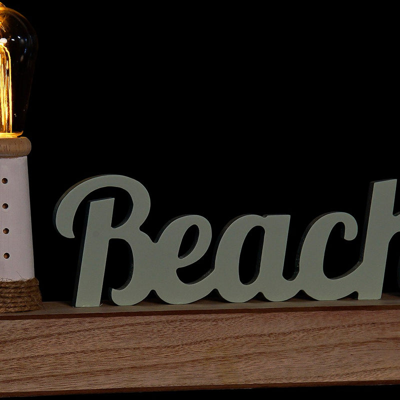 Statua Decorativa DKD Home Decor Beach Faro LED Legno MDF (2 pcs) (34 x 7 x 24 cm) - zannishop