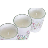 Ensemble de bougies de maison dkd fleurs de décoration shabby chic (3 pcs) (5 x 5 x 6 cm)