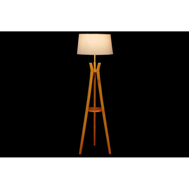 Lampada da Terra DKD Home Decor Marrone Beige Poliestere Legno (45 x 45 x 155 cm)