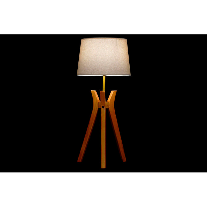 DKD Home Table Lamp Decor Marrone Beige Polyester Wood 220 V 50 W