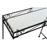 Entrada de decoración del hogar DKD Black Forjare Mirror (2 PC) (80 x 30 x 75 cm) (50 x 2 x 80 cm)