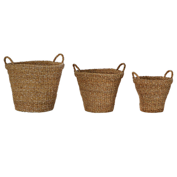 Juego de Cestas DKD Home Decor Fibra Bali (3 pcs) (50 x 50 x 40 cm)