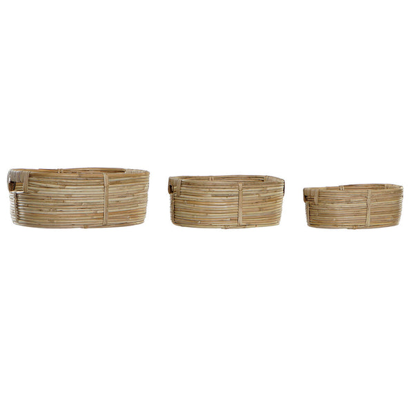 Korb-Set DKD Home Decor Rattan Bali (3 pcs) (36 x 28 x 14 cm)