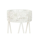 Set di Vasi DKD Home Decor Metallo Bianco Tropicale Foglia della pianta (27 x 25 x 69 cm)