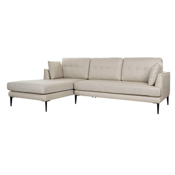 Chaise Longue DKD Home Decor Beige Polyester Metallsofa (240 x 160 x 85 cm)