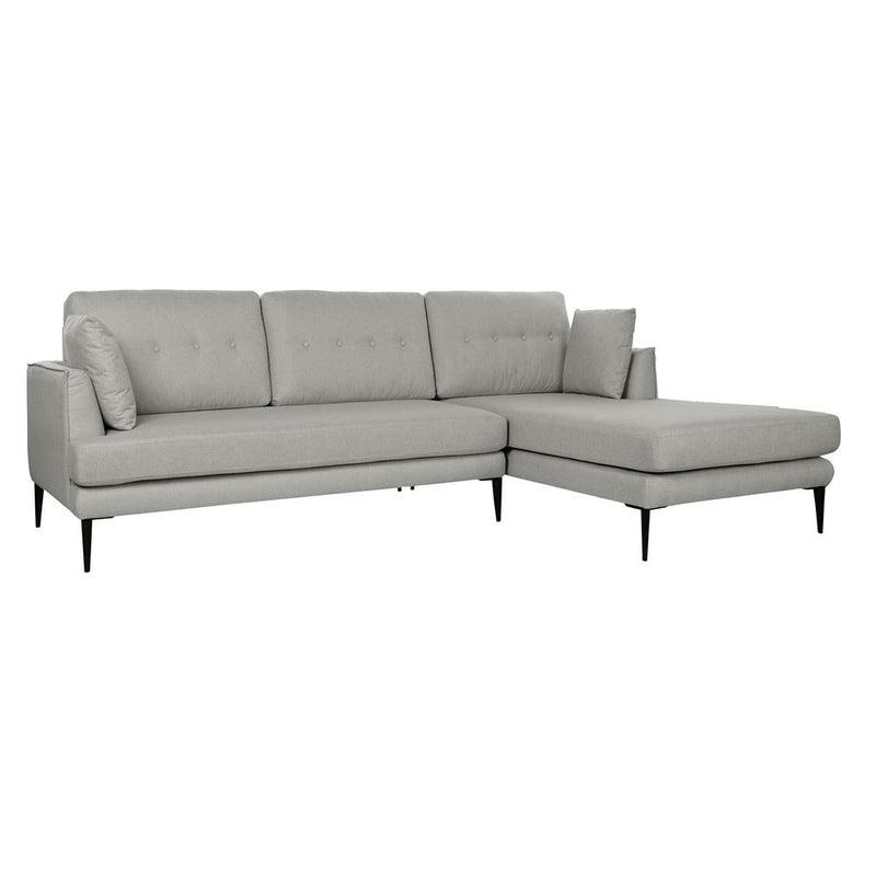 Chaise Longue DKD Home Decor Sofa Grey Polyester Metall (240 x 160 x 85 cm)