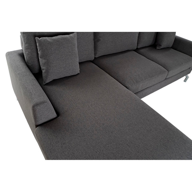 Chaise Longue DKD Home Decor Sofa Dekor Baumwolle dunkelgraues Metall (250 x 157 x 83 cm)