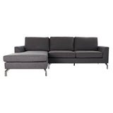 Chaise Longue DKD Home Decor Sofa Dekor Baumwolle dunkelgraues Metall (250 x 157 x 83 cm)