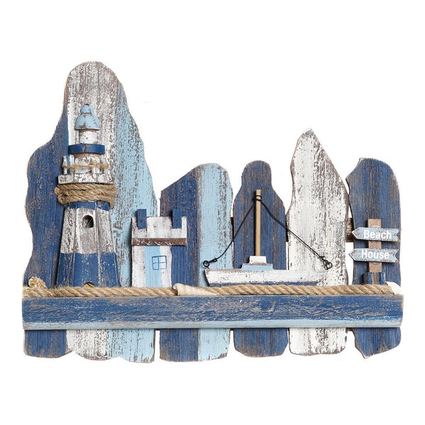 Decorazione da Parete DKD Home Decor Faro Mediterraneo Brad (36.5 x 6.5 x 29.5 cm) - zannishop