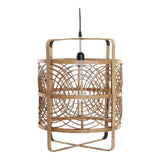 Lampadario DKD Home Decor Bambù Rattan (37 x 37 x 46 cm)