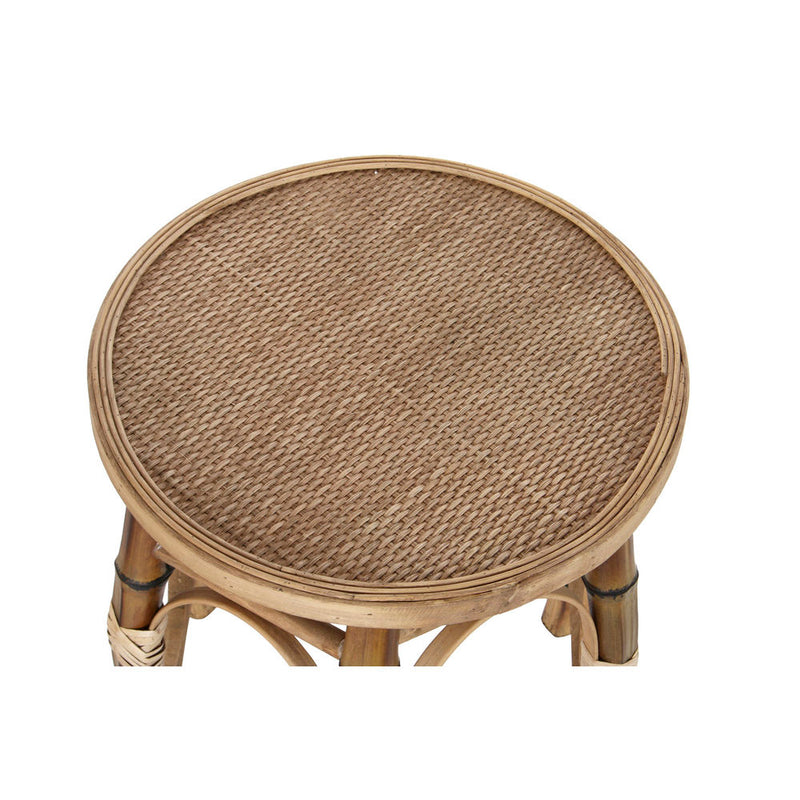 Tabla adicional DKD Decoración del hogar Rattan (2 PC) (57 x 57 x 57 cm) (36.5 x 36.5 x 42 cm)