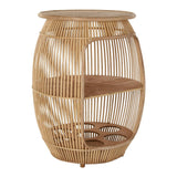 Tabla adicional DKD Decoración del hogar Rattan (61 x 56.5 x 79 cm)