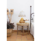 Tabla adicional DKD Decoración del hogar Rattan (2 PC) (61.5 x 61.5 x 52 cm) (50 x 50 x 43.5 cm)