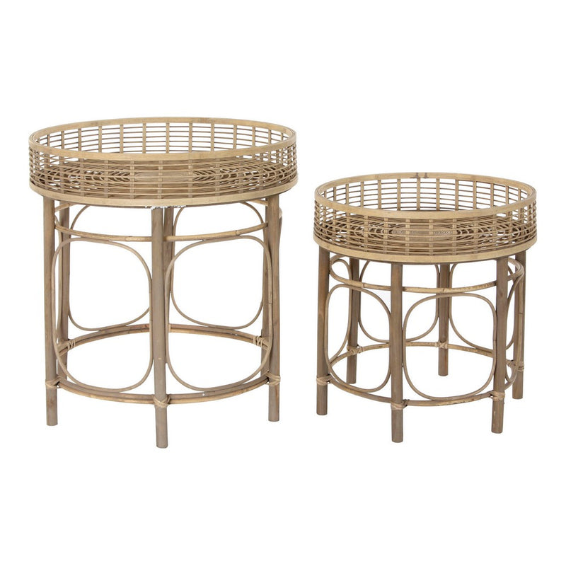 Tabla adicional DKD Decoración del hogar Rattan (2 PC)