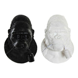 Lampada da Parete DKD Home Decor Bianco Nero Resina Gorilla (2 pcs) (23 x 19 x 32 cm)