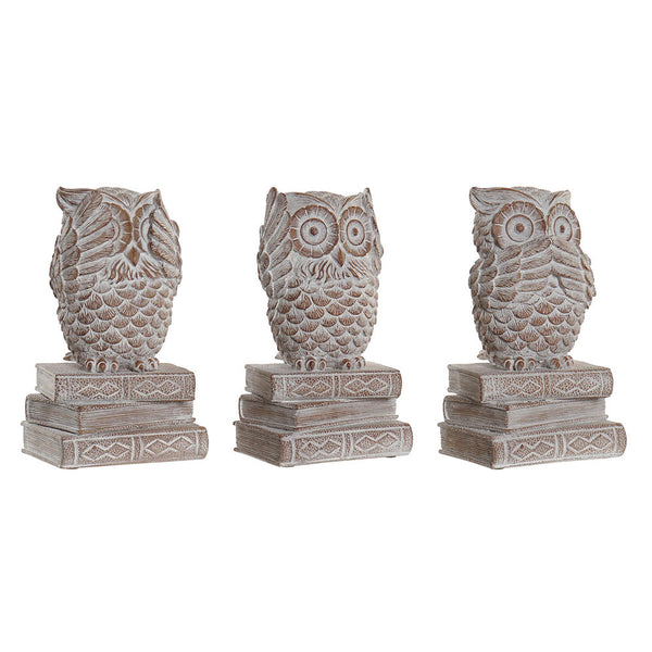 Statua Decorativa DKD Home Decor Resina Gufo (3 pcs) (11 x 11 x 20 cm) - zannishop