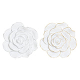 Decorazione da Parete DKD Home Decor Dorato Argento Bianco Resina (2 pcs) (21 x 7 x 21 cm) - zannishop