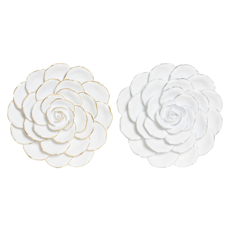 Decorazione da Parete DKD Home Decor Fiore Resina (2 pcs) (32 x 8 x 32 cm) - zannishop