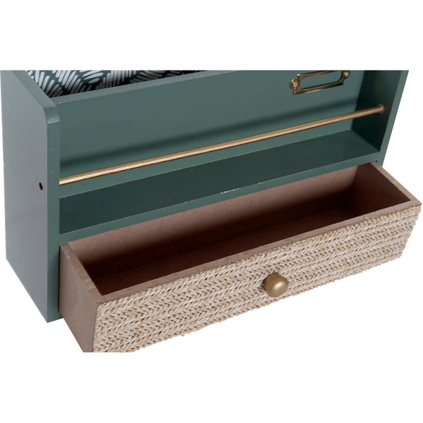 Organizador Multiusos DKD Home Decor Menta Verde Polipropileno (PP) Madera MDF (2 pcs) (30 x 9 x 17 cm)