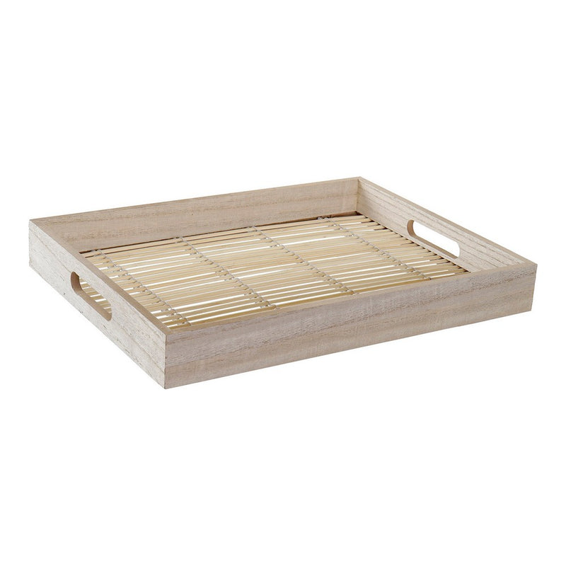 Vassoio DKD Home Decor Griglia Rattan Legno MDF (40 x 5 x 30 cm) - zannishop