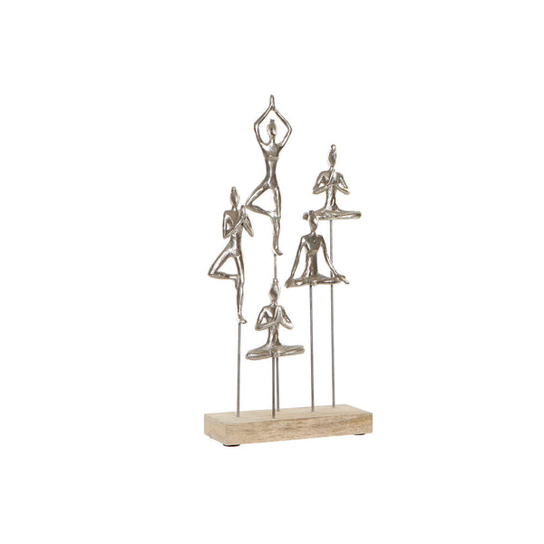 Statua Decorativa DKD Home Decor Argentato Alluminio Legno di mango (26 x 9 x 51 cm) - zannishop