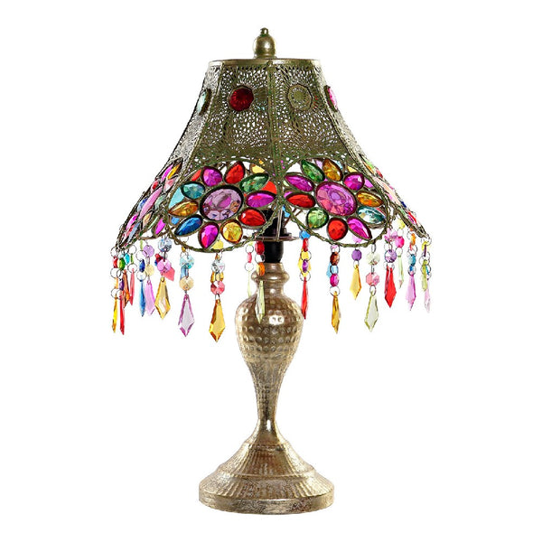 Lampada da tavolo DKD Home Decor Dorato Metallo Multicolore 220 V Acrilico 25W (34 x 34 x 52 cm) - zannishop