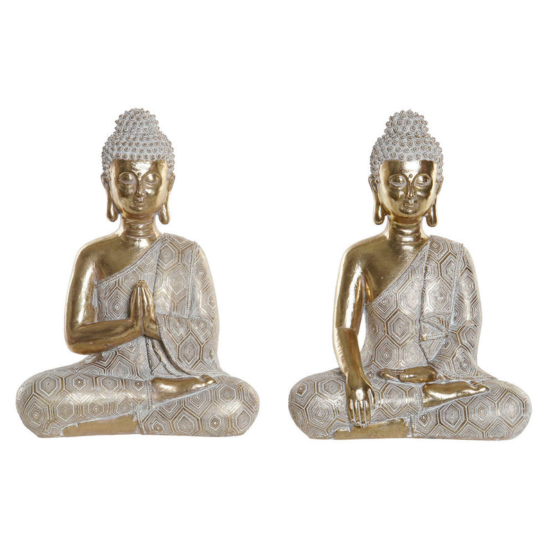 Statua Decorativa DKD Home Decor Dorato Buda Resina (22 x 12 x 30 cm) (2 pcs) - zannishop